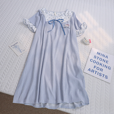 休闲百搭柔软舒适短袖睡裙女