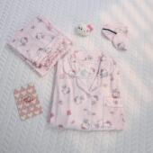 软萌粉卡通可爱HelloKitty春秋季 家居服 套装 纯棉长袖 睡衣少女新款