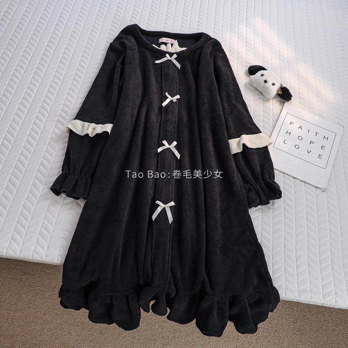 柔软舒适睡裙休闲百搭甜美秋冬季