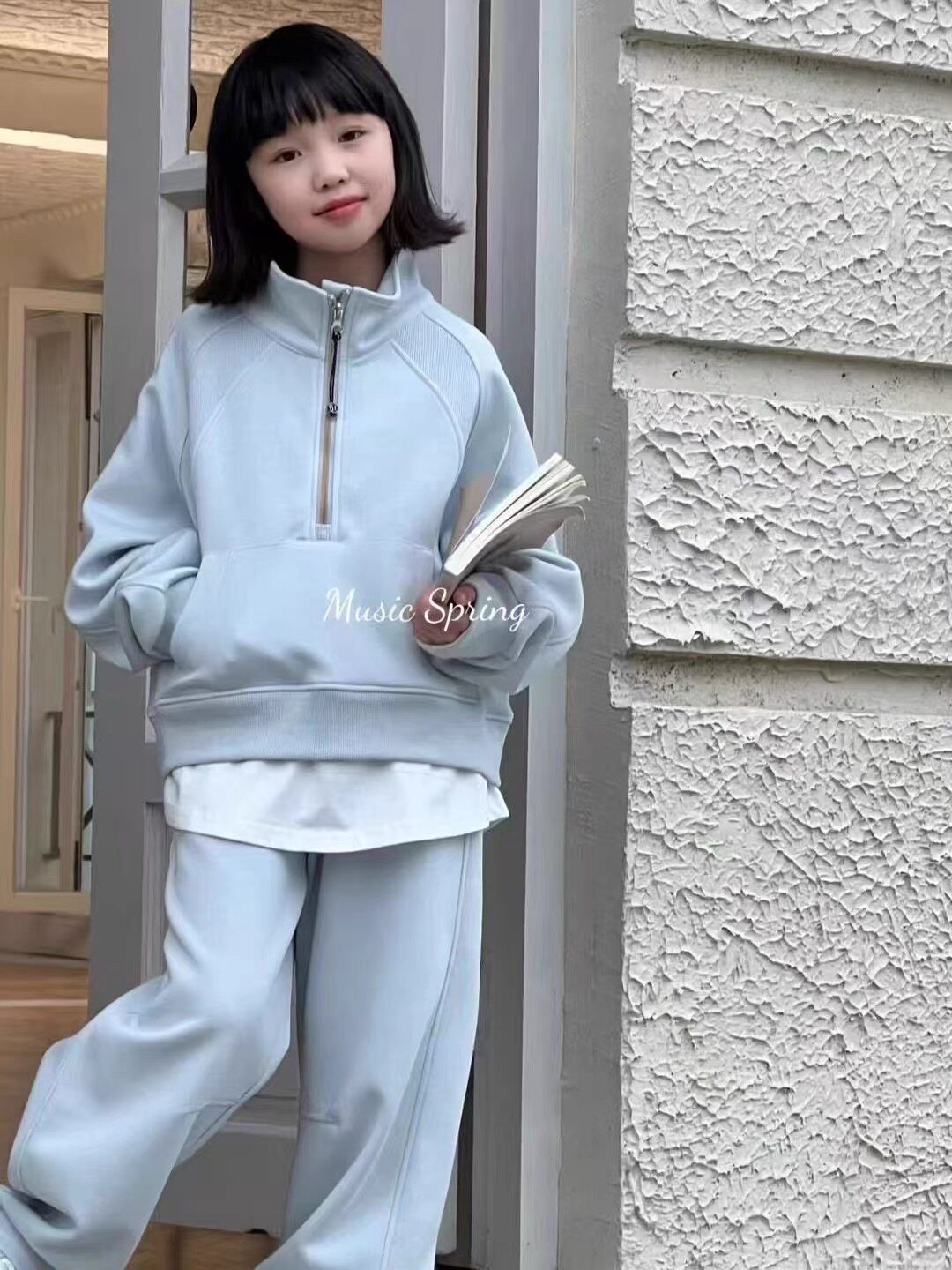 2025秋装女童纯棉套装儿童洋气时髦运动服弯刀裤中大童休闲两件套