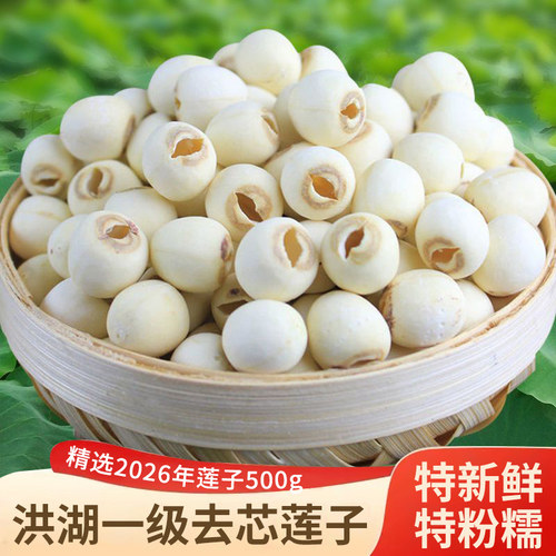洪湖特产一级精选去芯磨皮莲子干货500g特级无硫 建宁大颗粒莲子