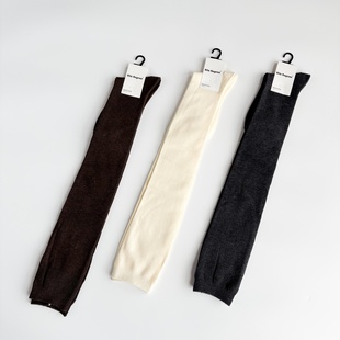Hilo nayean南业秋冬保暖双针磨绒过膝袜时髦韩系暖绒长筒袜2561