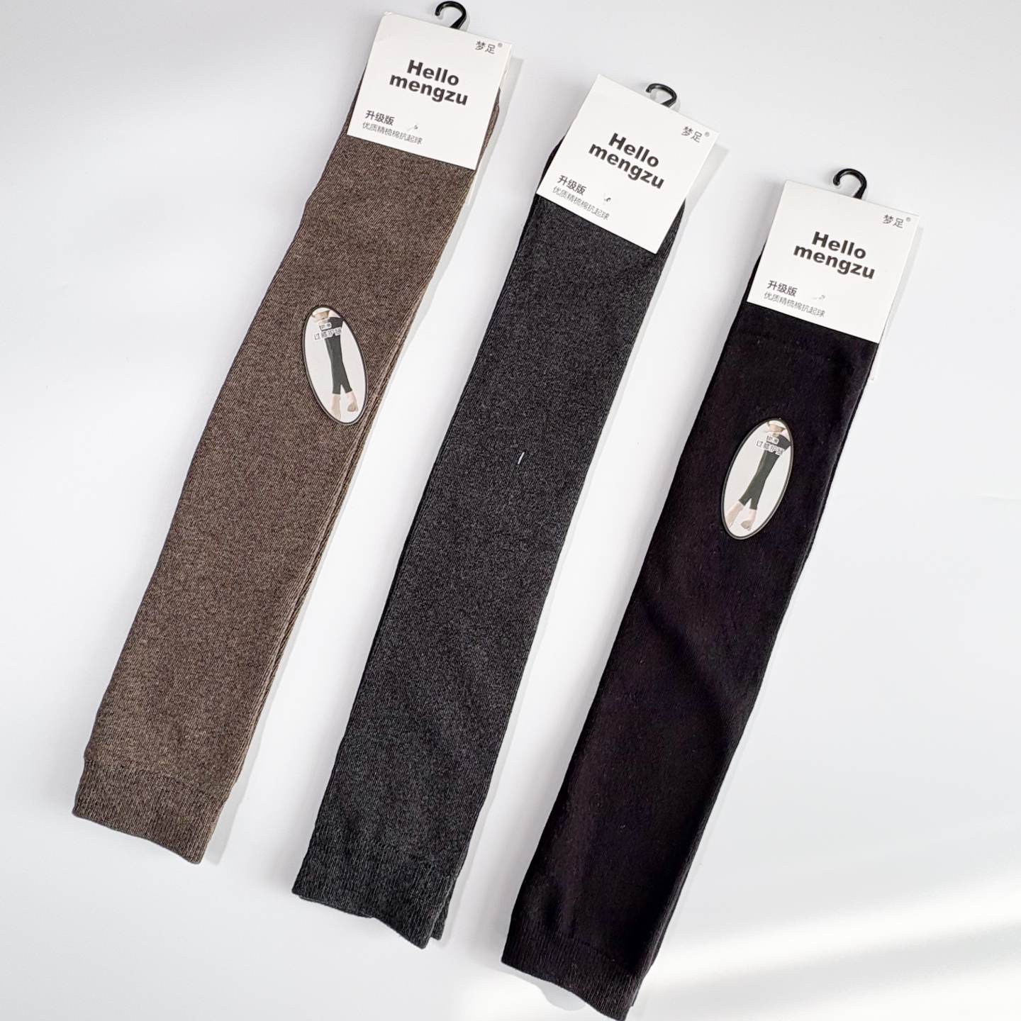 梦足两头通袜套冬季保暖长筒袜女士精梳棉护膝长款防滑腿套M1922