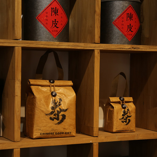 爆款手提袋杜邦纸复古风茶叶袋