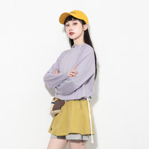Hills Grace山系户外哈苏线长袖T恤女宽松显瘦运动打底衫上衣tee