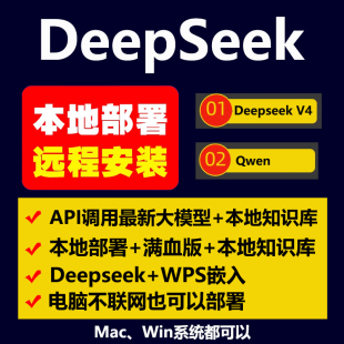 deepseek本地部署无限制AI模型满血版api知识库WPS手机远程安装