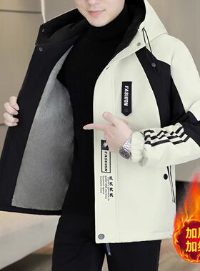 啄木鸟冬季加绒加厚棉衣男