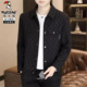 啄木鸟2025春装 翻领褂子 百搭夹克新款 外套男士 提花上衣痞帅气短款
