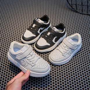 儿童鞋子2025春秋新款女童运动鞋黑白熊猫中大童板鞋男童小白鞋潮