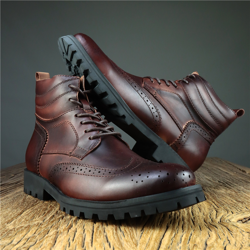 广州复古手工皮鞋马丁靴孤品鞋