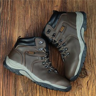 亏本清仓处理外贸防水登山鞋原单出口男鞋人造革防滑户外鞋中帮鞋
