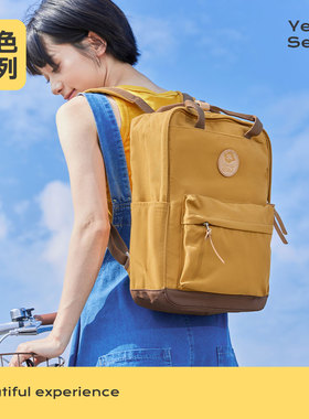 CANVAS REPUBLIC帆布共和国轻便通勤早八双肩背包简约活力黄色系