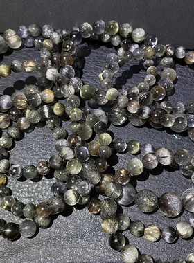 精品天然顺丝猫眼彩银钛水晶手链