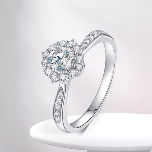 18K金培育钻石戒指女小众设计感