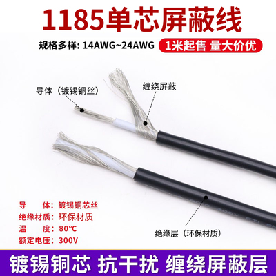 1185单芯屏蔽线缠绕屏蔽线信号线