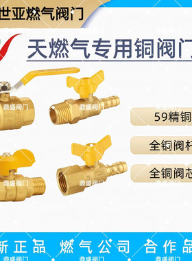 世亚天然气铜球阀螺纹燃气开关
