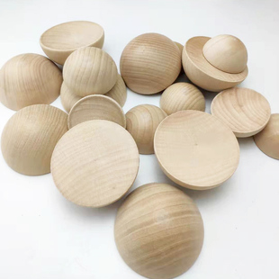 直径2-9厘米手工DIY 环保产品 实木半球实心木球原木色半圆球环保