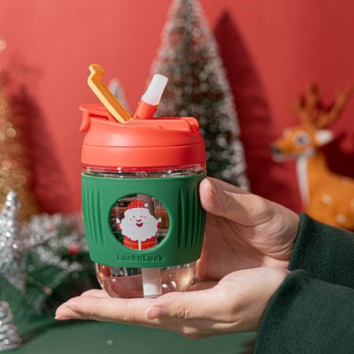 乐扣乐扣双饮口玻璃杯350ml