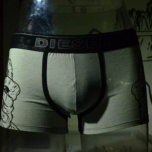 Men Solid Boxer Briefs,Contrast Line Printed Waist Underwear