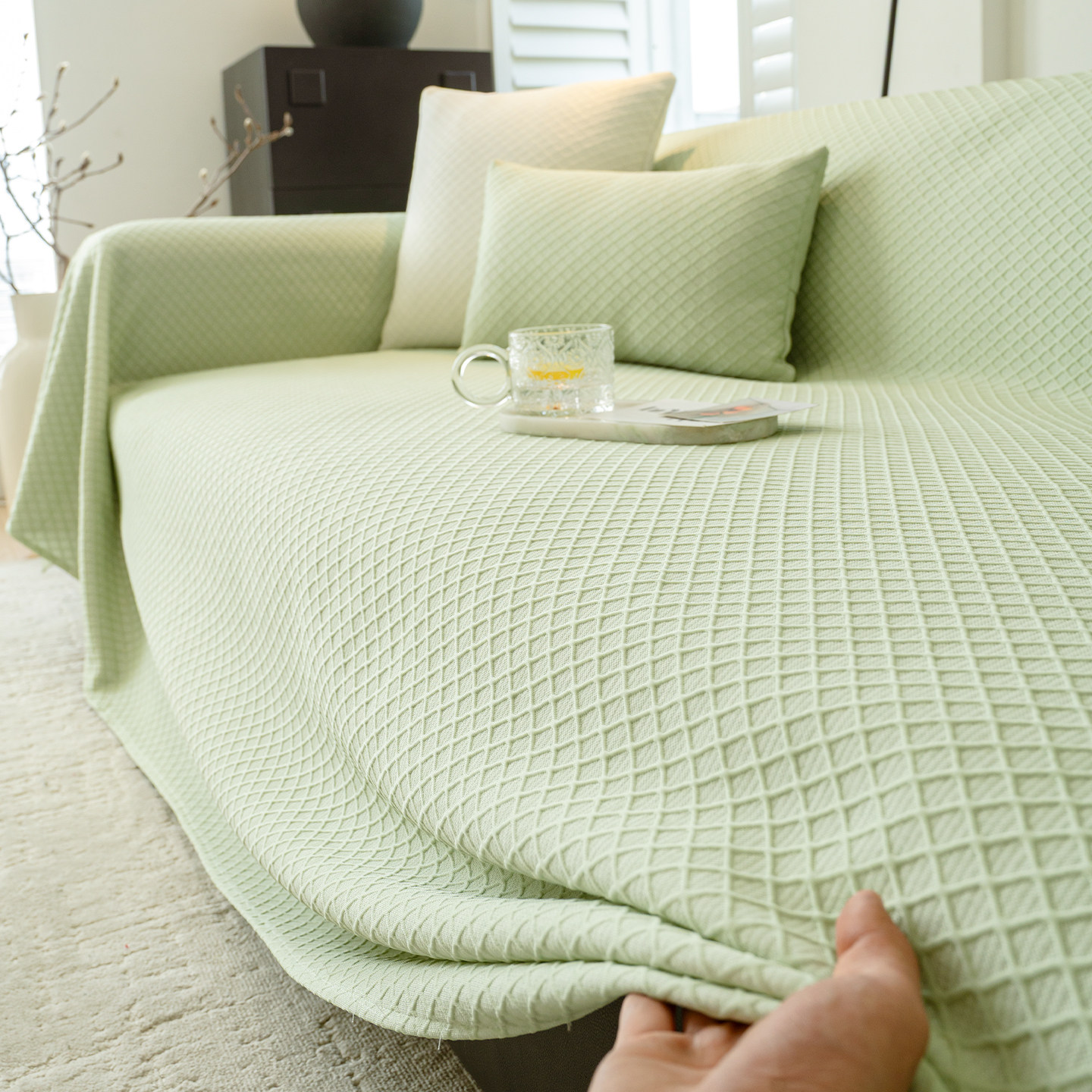 2025新款夏天冰丝沙发巾单片一整张全盖布沙发套罩全包一体式防滑,居家布艺,沙发套,淘宝优惠券,粉丝福利购,淘宝优惠卷