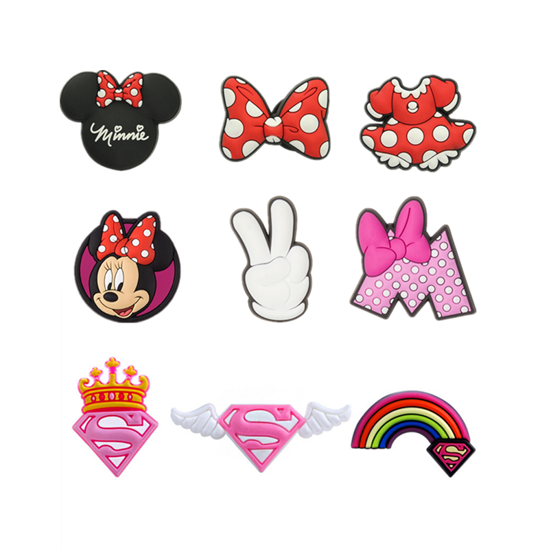 3送1迪斯尼米妮蝴蝶结装饰鞋花