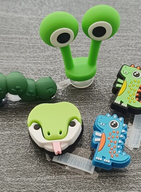 洞洞鞋鞋花配饰 Crocs智必星 蛇 恐龙 3D立体毛毛虫 绿色青蛙大眼