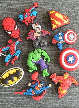 crocs洞洞鞋鞋扣配饰 卡骆驰正品鞋花漫威英雄美国队长蜘蛛侠超人