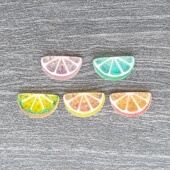 饰配件冰透洞洞鞋 渐变仿真水果柠檬片DIY鞋 装 通用洞洞鞋 花饰品 扣
