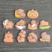 洞洞鞋 花 子配件diy亚克力卡皮巴拉水豚熊鞋 配饰高级感鞋 扣crocs鞋