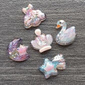 扣crocs鞋 鞋 花DIY闪亮涂鸦画水晶天鹅云朵月亮星星皇冠 洞洞鞋 新款