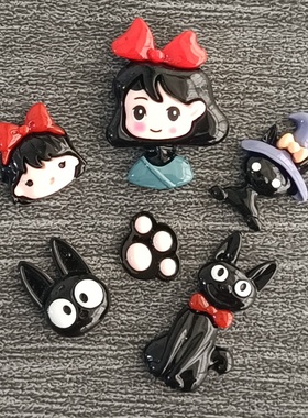 洞洞鞋配饰鞋扣Crocs鞋花配件 卡通可爱黑色精灵黑猫diy装饰卡扣