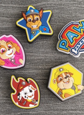 新洞洞鞋配饰鞋花卡通可爱阿奇汪汪队diy鞋扣配件装饰扣适配crocs