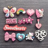 饰可爱卡通粉色组合鞋 小红书推荐 配件 花Cross配饰鞋 扣装 洞洞鞋 鞋