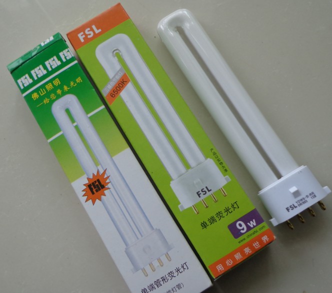 佛山平四针9W护眼灯管 YDW9-RR 9W/865台灯管 护眼灯插拔管单H管