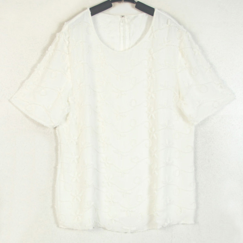 春夏装孤品复古古着vintage超精美立体光泽手工钉珠花枝短袖衬衫