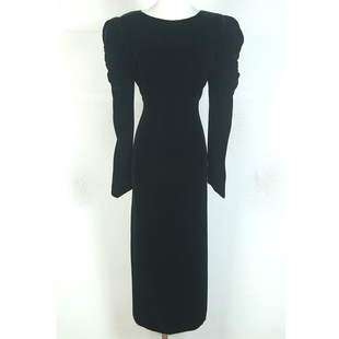 秋冬装孤品复古古着vintage连衣裙