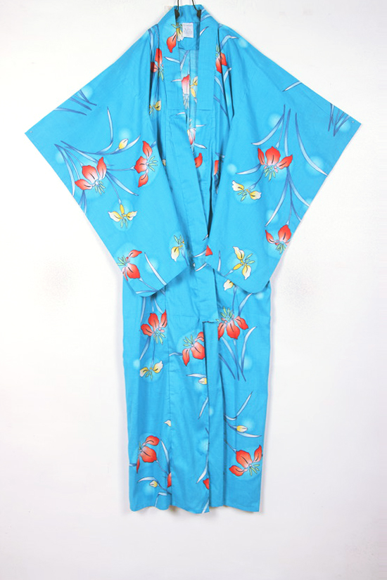 孤品古着日系大花超长款褂子和服