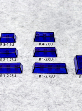 PC材质蓝色 镜面透无刻大键位原厂高度机械键盘1.75U diy