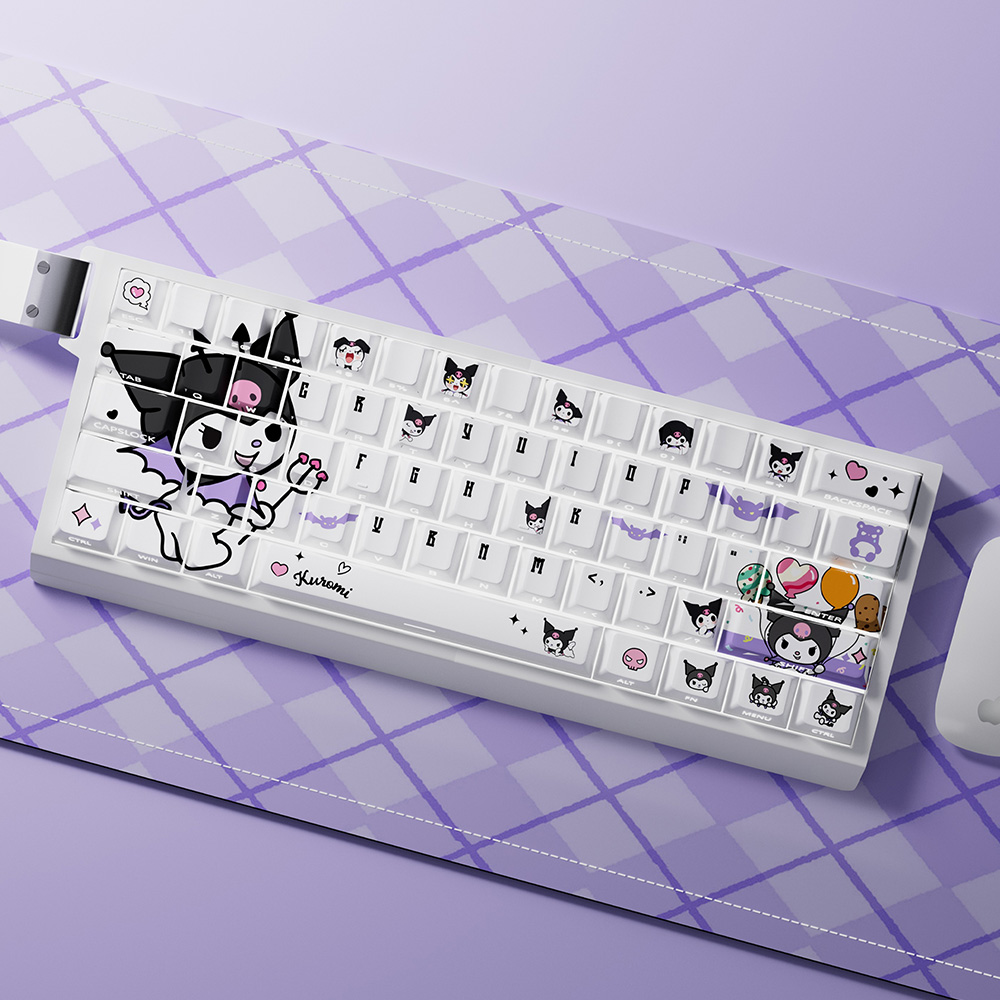 库洛米主题键帽原厂侧刻透光PBT+PC键帽DIY素材适配磁轴机械键盘