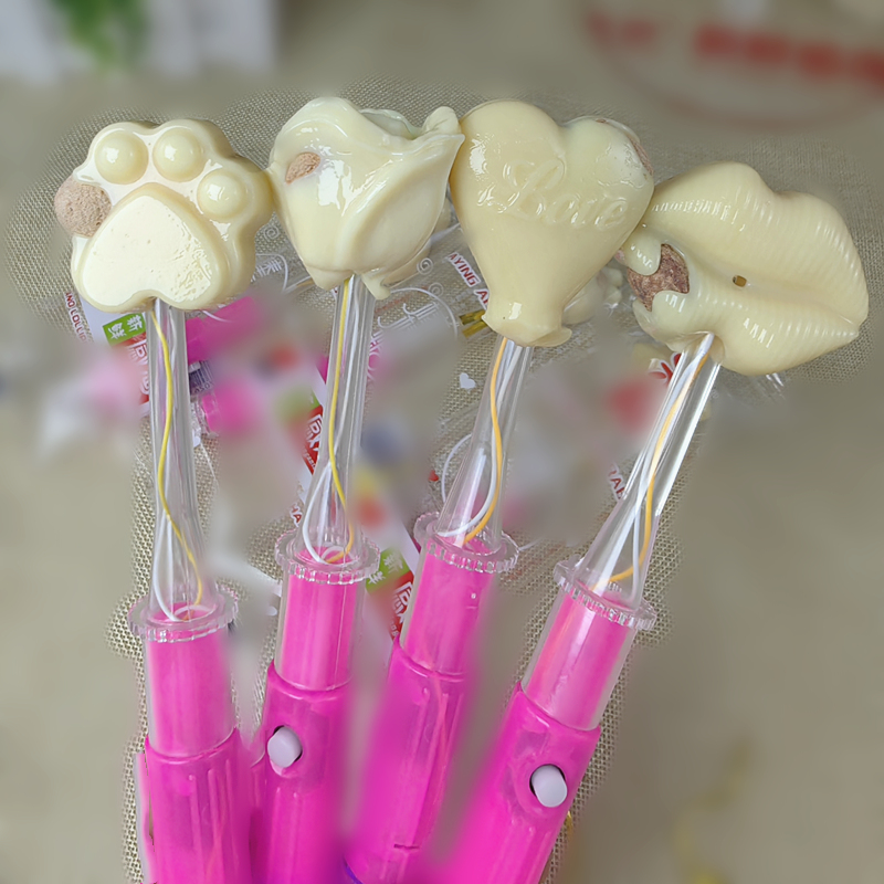 酸奶话梅棒棒糖 酒吧夜店创意糖果双灯七彩闪光led发光儿童好礼