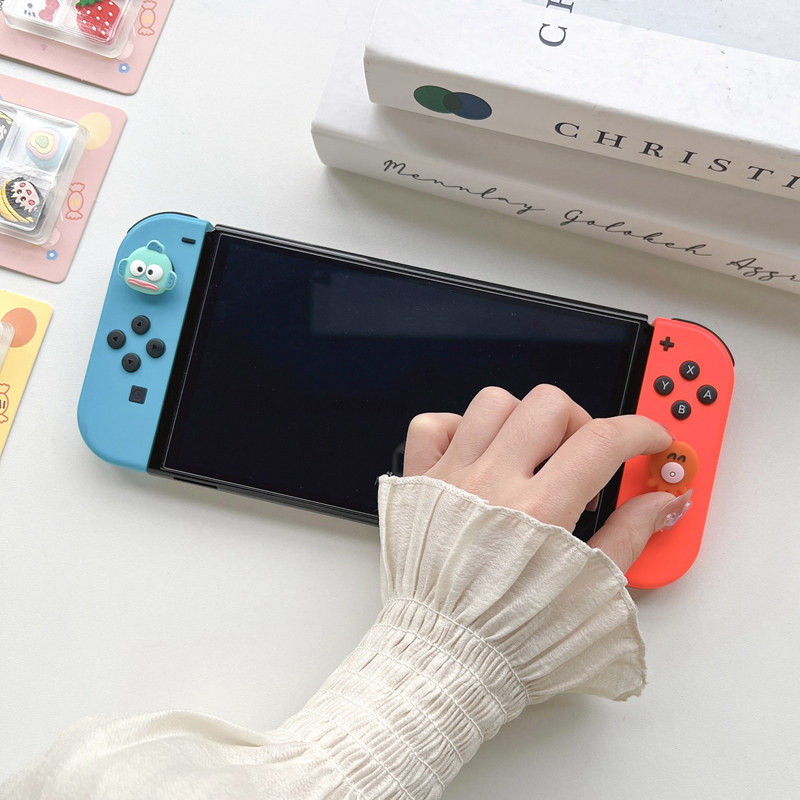 适用switch摇杆帽oled按键帽全套joycon手柄按键彩贴ns硅胶摇杆保护套