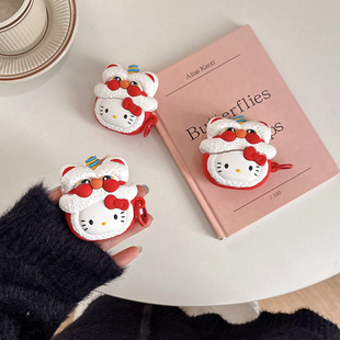 适用airpods4保护套苹果耳机壳airpod4降噪版卡通二代带挂绳无线蓝牙ipods男生红色3四代新年男airpodspro2盒