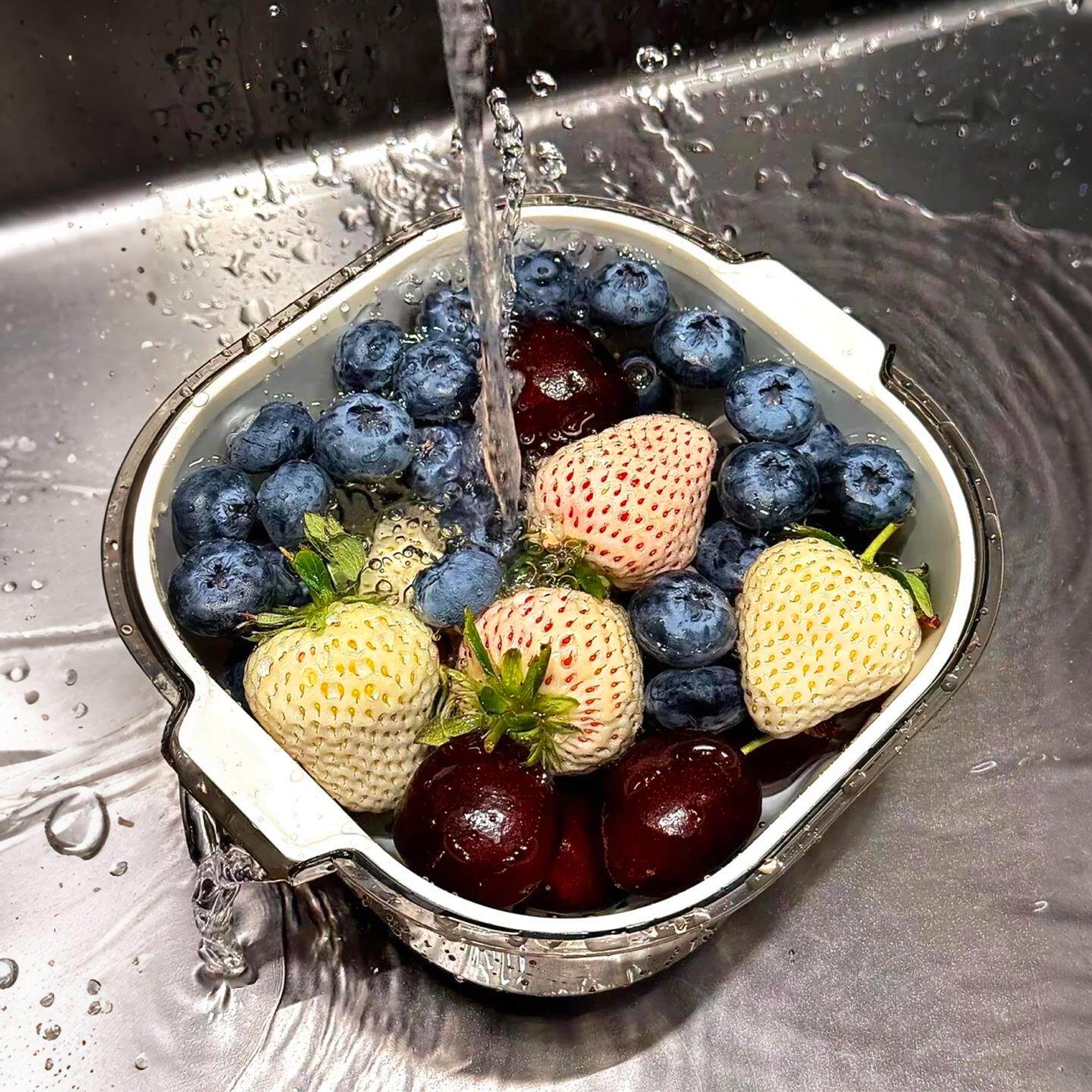 洗水果洗菜盆沥水篮新款双层家用厨房水槽客厅果盘桌面水果收纳盘