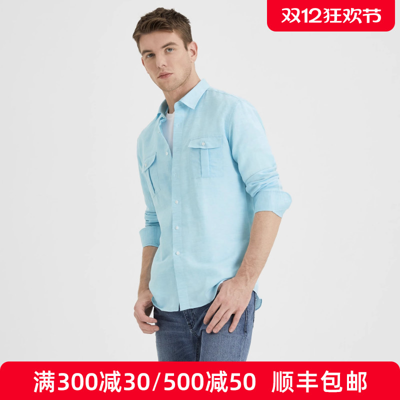 复古棉麻混纺双口袋秋季薄款外套