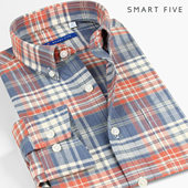 法兰绒格子衬衫 保暖纯棉磨毛商务休闲格纹衬衣 秋冬厚款 男长袖 修身