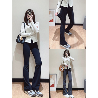 柔软高弹显瘦显腿长喇叭裤