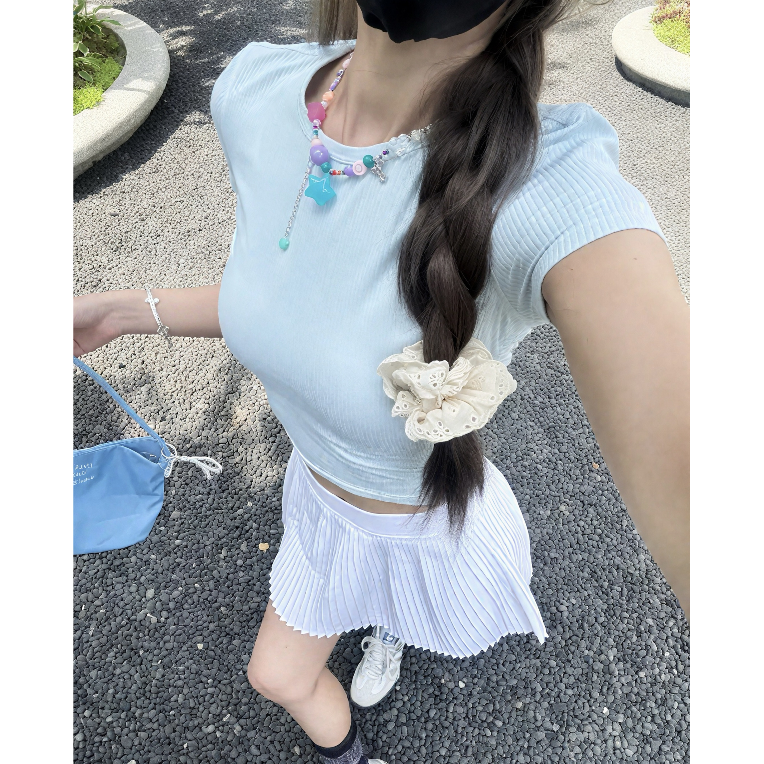 修身显瘦罗纹跑步短袖t恤性感美背短款速干运动上衣1443