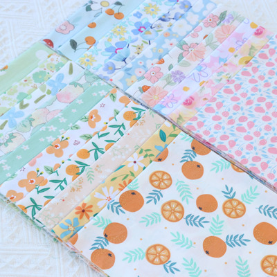 全棉手工布料蓝绿色系