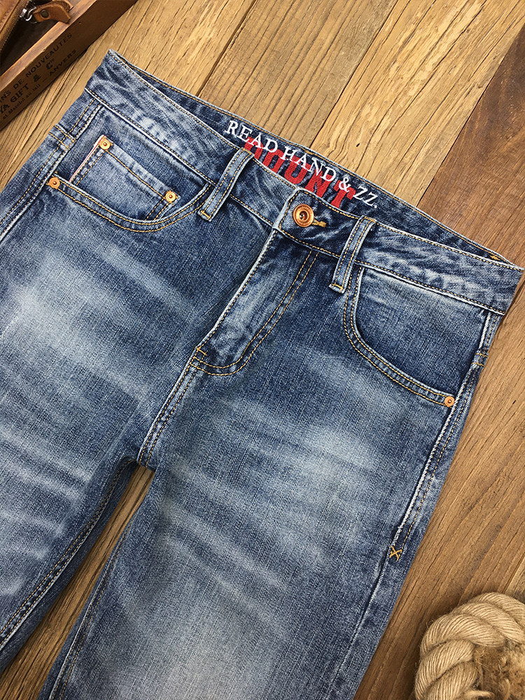 ZERODEGREENORTH 청바지 남성 가을 스타일 레트로 트렌디 슬림 스트레이트 팬츠 미드 웨이스트