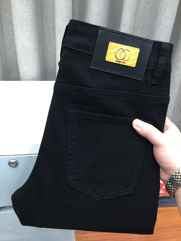 ZERODEGREENORTH 청바지 남성 비즈니스 루즈 스트레이트 팬츠 캐주얼 신축성 슬림 풋 팬츠